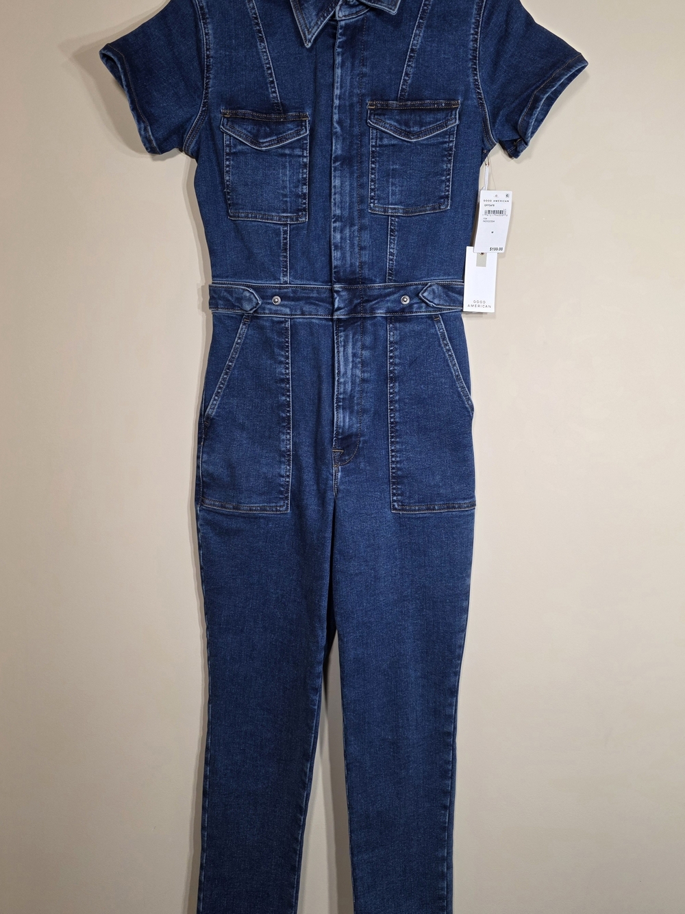Good American NWT $199 Denim Utility Jumpsuit Indigo Wash Size Medium - Picture 5 of 12